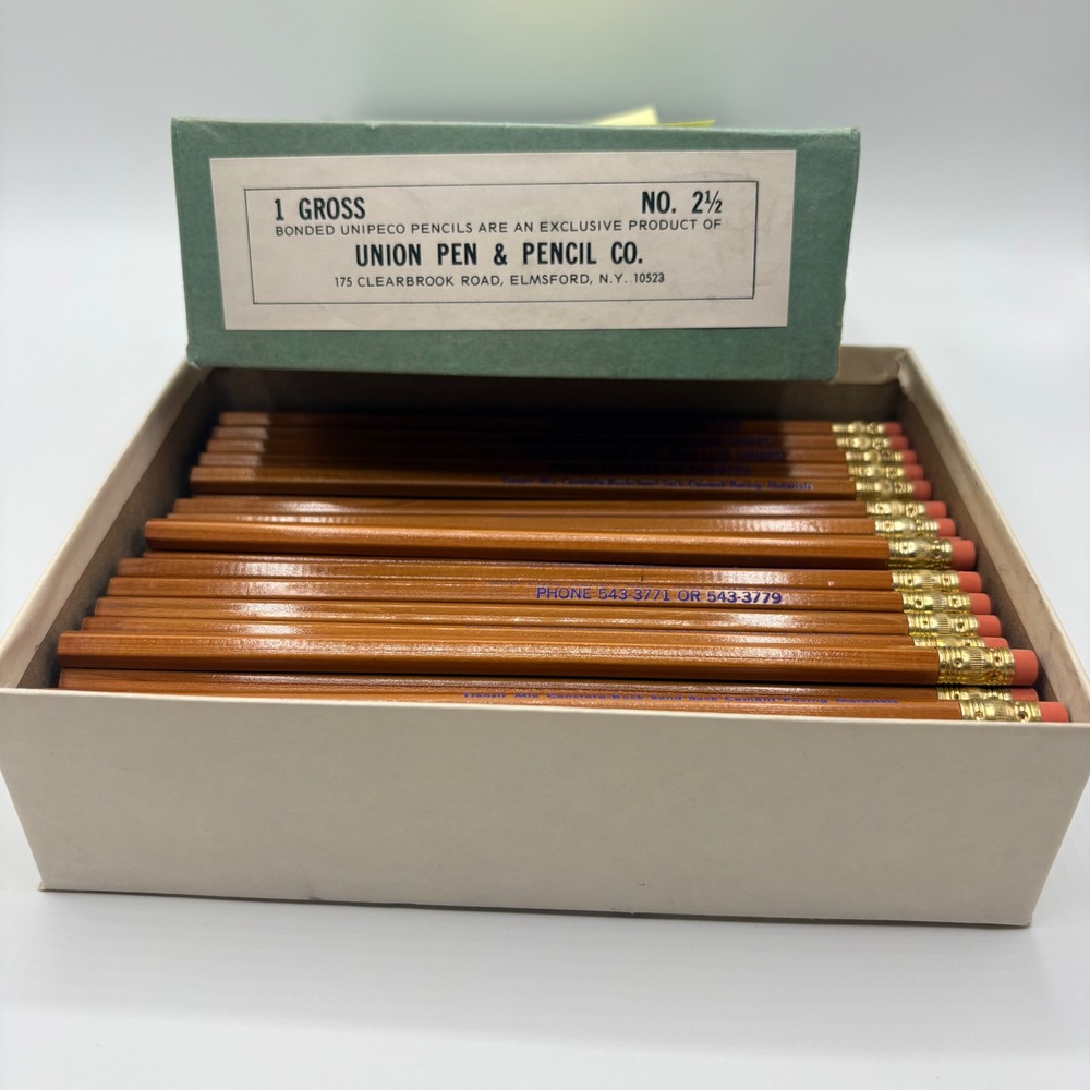 NOS Union Pen & Pencil Co. Pencils No. 2 1/2 Unipeco San Luis Ready Brown 105ct - Picture 1 of 7